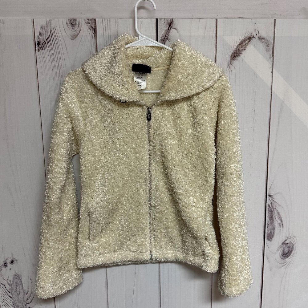 Patagonia Womens Curly-Q Cardigan S Cream Vintage 2006 Sherpa Fleece EUC